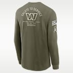 Playera de manga larga Nike de la NFL para hombre Washington Commanders Salute to Service