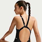 Traje de baño de una sola pieza con diseño Fastback para niña talla grande Nike Swim HydraStrong