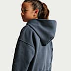 Nike Sportswear Studio Fleece Big Kids' (Girls') Oversized Full-Zip Hoodie