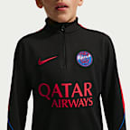 Träningströja för fotboll i stickat material Paris Saint-Germain Strike Nike Dri-FIT för ungdom