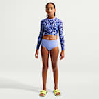 Conjunto de top cropped de manga larga y cintura alta para niña talla grande Nike Swim