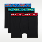 Ropa interior hasta la pretina de jacquard con diseño animal para niños talla grande (paquete de 3) Nike Dri-FIT