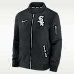 Chamarra bomber Nike de la MLB de cierre completo para hombre Chicago White Sox Authentic Collection Dugout