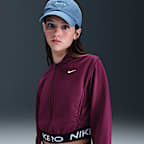 Sudadera con gorro Dri-FIT de cierre completo para niña talla grande Nike Pro Fleece
