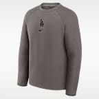 Sudadera de cuello redondo sin cierre Nike de la MLB para hombre Los Angeles Dodgers Tech Fleece