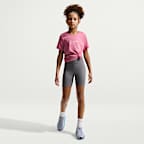 Nike One Fitted Older Kids' (Girls') Dri-FIT Short-Sleeve Top