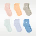 Calcetines invisibles con Swoosh metalizado para niños (6 pares) Nike