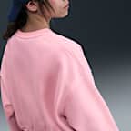 Sudadera de cuello redondo Dri-FIT de corte cuadrado para niña Nike Sportswear Club Fleece