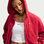 Nike Studio Fleece Medium Weight Women's Oversized Full-Zip Cropped Hoodie