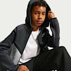 Nike Sportswear Tech Fleece Tam Boy Fermuarlı Genç Çocuk Kapüşonlu Üst
