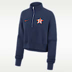 Sudadera de cuello redondo Nike de la MLB cropped de 1/4 de cierre para mujer Houston Astros Phoenix