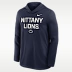 Playera de manga larga universitaria Nike Dri-FIT con gorro para hombre Penn State Sideline