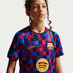 FC Barcelona Older Kids' Nike Dri-FIT Football Pre-Match Top