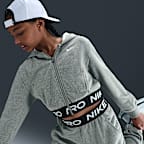 Sudadera con gorro Dri-FIT de cierre completo para niña talla grande Nike Pro Fleece