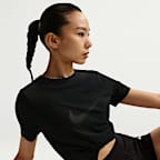 나이키 스포츠웨어 여성 슬림 반팔 번아웃 로고 탑