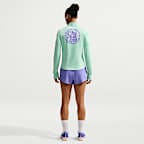 Playera de correr Dri-FIT con protección contra los rayos UV y medio cierre para mujer Nike Swift