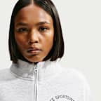 Nike Studio Fleece Medium Weight Crop top oversize con cremallera de 1/4 - Mujer