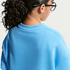 Sudadera de cuello redondo Dri-FIT de corte cuadrado para niña Nike Sportswear Club Fleece