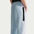 Calças de lã cardada com bainha aberta e bloco de cor Nike Tech para homem