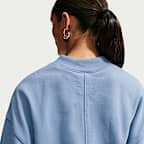 Nike Studio Fleece Lightweight "French Terry" Women's Oversized Cropped Pleated Crew