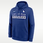 Sudadera con gorro sin cierre Nike de la MLB para hombre Los Angeles Dodgers Club