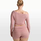 Playera de manga larga con hombros descubiertos para mujer NikeSKIMS Stretch Knit