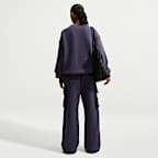 Pants cargo de tiro alto oversized para mujer Nike Studio Fleece Medium Weight