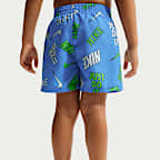 Conjunto de playera de manga larga y shorts para niño talla pequeña Nike Swim Breaker Logo Tape