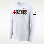 Playera de manga larga Nike de la NFL para hombre San Francisco 49ers 80th Anniversary Goal Line Stand