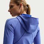Nike Universa aansluitende Dri-FIT damestop met capuchon en lange mouwen