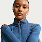 Maglia a costine aderente a manica lunga con cerniera a un quarto Nike Sportswear Chill Knit – Donna