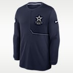 Playera de manga larga Nike Dri-FIT de la NFL para hombre Dallas Cowboys Sideline Coach