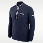 Playera de manga larga Nike Dri-FIT de la NFL de medio cierre para hombre Seattle Seahawks Logo Victory