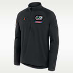 Playera de manga larga universitaria de medio cierre marca Jordan Dri-FIT para hombre Florida 2026 Military Appreciation Stride
