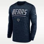 Chicago Bears Sideline Team Issue Velocity Men's Nike Dri-FIT NFL Long-Sleeve T-Shirt
