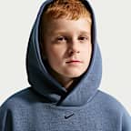 Φούτερ με κουκούλα σε φαρδιά γραμμή Nike Sportswear Tech Fleece για μεγάλα αγόρια