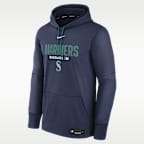 Sudadera con gorro sin cierre Nike Therma de la MLB para hombre Seattle Mariners Authentic Collection