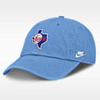 Gorra Nike de la MLB ajustable sin estructura para hombre Texas Rangers 1986 Cooperstown Club