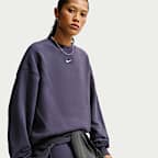Playera oversized para mujer Nike Studio Fleece Medium Weight