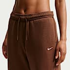 Pantalon resserré aux chevilles oversize et taille haute Nike Studio Fleece Medium Weight pour femme