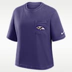 Baltimore Ravens Rewind Pocket Boxy Women's Nike NFL T-Shirt