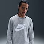 Nike Sportswear Club Men's Graphic Fleece Crew-Neck Sweatshirt