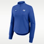 Playera universitaria Nike Dri-FIT de medio cierre para mujer Duke Swift