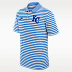 Polo Nike Dri-FIT de la MLB para hombre a rayas Kansas City Royals Cooperstown Victory