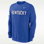 Sudadera de cuello redondo sin cierre universitaria Nike para hombre Kentucky Sideline Club