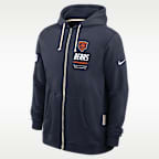 Chicago Bears Sideline Standard Issue Men's Nike Dri-FIT NFL Full-Zip Hoodie