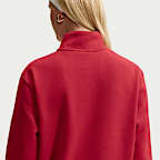 Playera de cierre de 1/4 para mujer Nike Studio Fleece Medium Weight