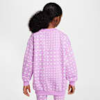 Sudadera de cuello redondo oversized para niña talla grande Nike Sportswear Club Fleece