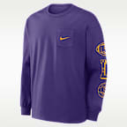Playera de manga larga universitaria Nike para hombre LSU Academic Max90 Pocket