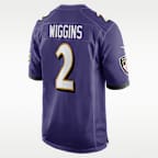 Jersey de fútbol americano Nike de la NFL Game para hombre Nate Wiggins Baltimore Ravens